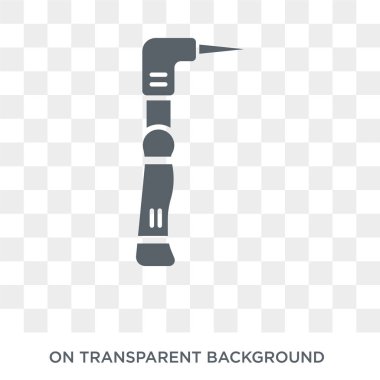 Diş matkap simgesi. Trendy düz vektör dişçi koleksiyonundan şeffaf arka plan üstünde kutsal kişilerin resmi diş matkap. Yüksek kaliteli diş matkap simge kullanımı web ve mobil için dolu