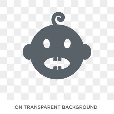 Bebek diş simgesi. Trendy düz vektör dişçi koleksiyonundan şeffaf arka plan bebek diş simgesine. Yüksek kaliteli bebek diş simge kullanımı web ve mobil için dolu