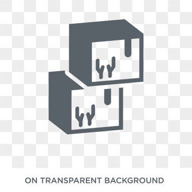 Paketler simgesi. Teslimat ve lojistik koleksiyonundan tasarım konseptini paketler. Saydam arka planda basit eleman vektör çizimi.