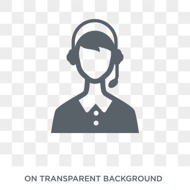 Operatör simgesi. Teslimat ve lojistik koleksiyonundan operatör tasarım konsepti. Saydam arka planda basit eleman vektör çizimi.