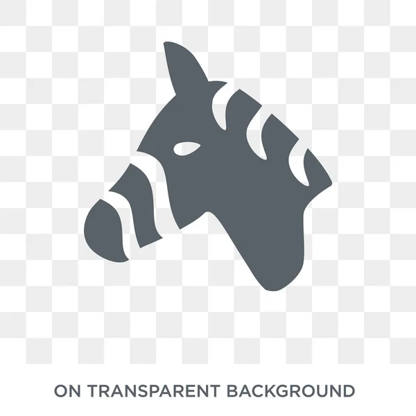 Zebra Pictogram Trendy Platte Vector Zebra Pictogram Transparante Achtergrond Uit — Stockvector