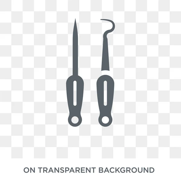 Значок Зубного Крюка Модный Плоский Вектор Значок Dental Hook Прозрачном — стоковый вектор