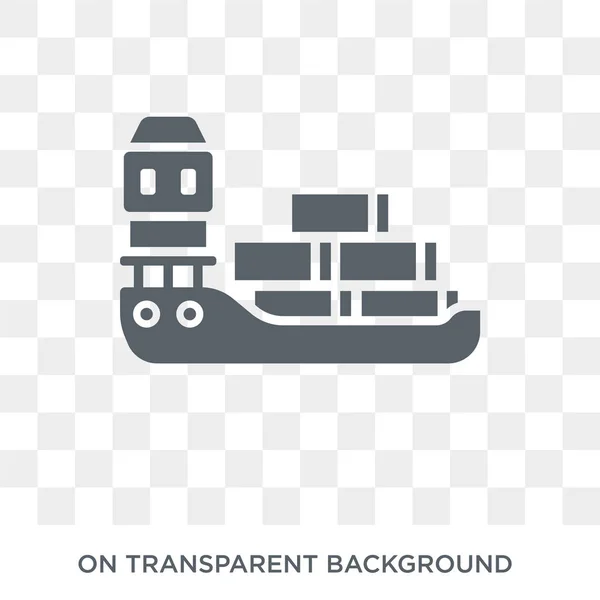 Sea ship with containers icon. Sea ship with containers design concept from Delivery and logistic collection. Simple element vector illustration on transparent background.