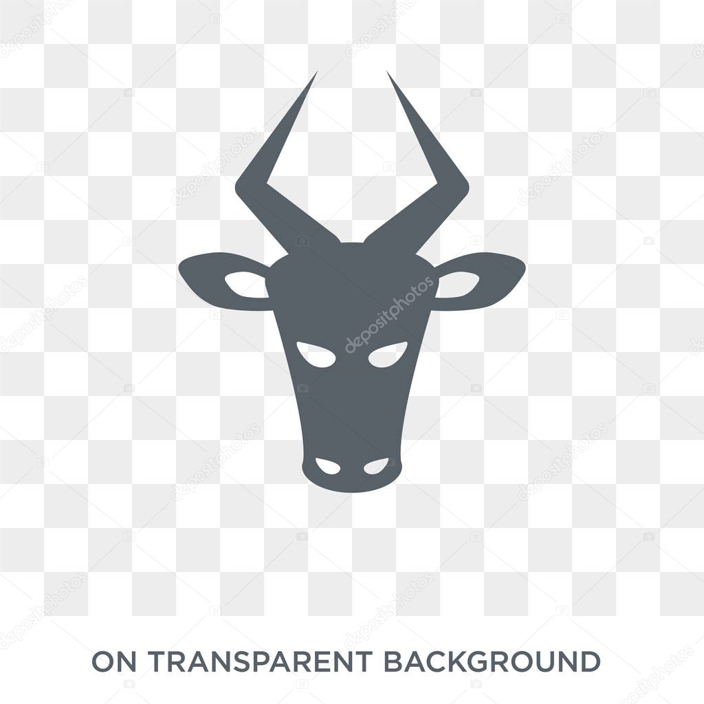 Bull icon. Trendy flat vector Bull icon on transparent background from animals collection. High quality filled Bull symbol use for web and mobile