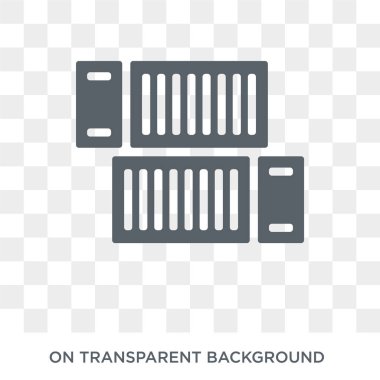 teslim kapsayıcıları simgesi. teslimat kapları tasarım konsepti Teslim ve lojistik koleksiyonundan. Saydam arka planda basit eleman vektör çizimi.