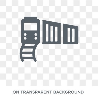 Kargo tren simgesi. Kargo teslim ve lojistik koleksiyon üzerinden tren tasarım. Basit öğe vektör çizim şeffaf arka plan üzerinde.