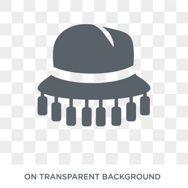 Cork şapka simgesi. Cork şapka tasarım konsepti Avustralya koleksiyonundan. Basit öğe vektör çizim şeffaf arka plan üzerinde.