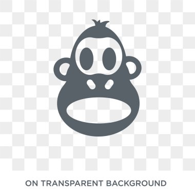 Brezilya simgesinin şempanze yüz. Brezilya tasarım konsepti Brezilyalı simgeler koleksiyon şempanze yüzü. Basit öğe vektör çizim şeffaf arka plan üzerinde.