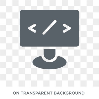 Programlama simgesi. Trendy düz vektör Cryptocurrency ekonomi ve finans koleksiyonundan şeffaf arka plan üstünde kutsal kişilerin resmi programlama. Yüksek kaliteli programlama simge kullanımı web ve mobil için dolu