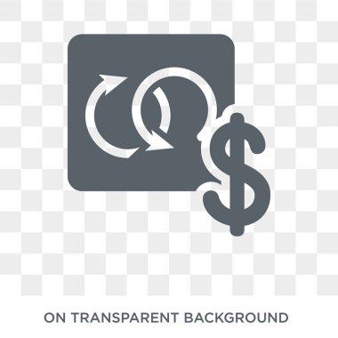 Doları yeniden yükle simgesi. Trendy düz vektör doları yeniden Cryptocurrency ekonomi ve finans koleksiyonundan şeffaf arka plan üstünde kutsal kişilerin resmi. Yüksek kaliteli doları yeniden yükle simge kullanımı için web ve mobil dolu