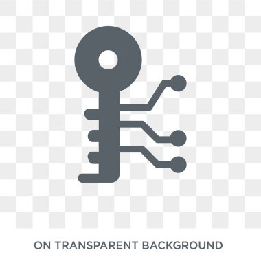 Dijital anahtar simgesi. Trendy düz vektör Cryptocurrency ekonomi ve finans koleksiyonundan şeffaf arka plan dijital anahtar simgesine. Yüksek kalite dijital anahtar simgesi kullanım web ve mobil için dolu