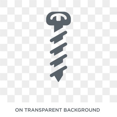 Vida simgesi. Trendy düz vektör inşaat koleksiyonundan şeffaf arka plan üstünde kutsal kişilerin resmi vida. Vida simge kullanımı web ve mobil için yüksek kaliteli dolu