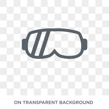 Koruyucu gözlük simgesi. Trendy düz vektör inşaat koleksiyonundan şeffaf arka plan üstünde kutsal kişilerin resmi koruyucu gözlük. Yüksek kaliteli dolu koruyucu gözlük simge kullanımı için web ve hareket eden