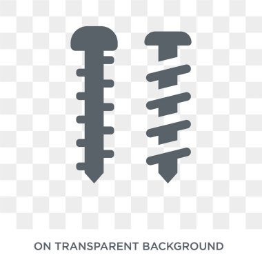 Vida simgesi. Trendy düz vektör inşaat koleksiyonundan şeffaf arka plan üstünde kutsal kişilerin resmi vida. Vida simge kullanımı web ve mobil için yüksek kaliteli dolu