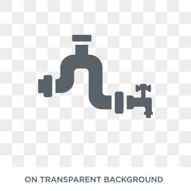 Boru simgesi. Trendy düz vektör inşaat koleksiyonundan şeffaf arka plan üstünde kutsal kişilerin resmi boru. Yüksek kaliteli boru simge kullanımı web ve mobil için dolu