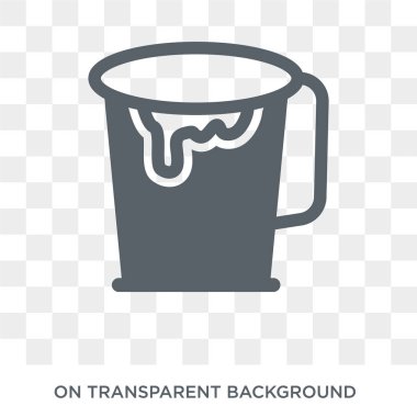 Boya Kovası simgesi. Trendy düz vektör Boya Kovası simgesi inşaat koleksiyonundan şeffaf arka plan. Yüksek kaliteli boya kovası simge kullanımı web ve mobil için dolu