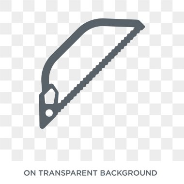 Demir testeresi simgesi. Trendy düz vektör inşaat koleksiyonundan şeffaf arka plan üstünde kutsal kişilerin resmi demir testeresi. Yüksek kaliteli demir testeresi simge kullanımı web ve mobil için dolu