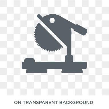 Daire testere simgesi. Trendy düz vektör inşaat koleksiyonundan şeffaf arka plan üstünde kutsal kişilerin resmi daire testere. Yüksek kaliteli dolu daire testere simge kullanımı için web ve hareket eden