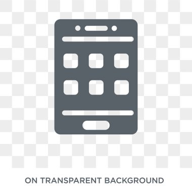 Akıllı telefon simgesi. Smartphone tasarım konsepti iletişim koleksiyonundan. Basit öğe vektör çizim şeffaf arka plan üzerinde.