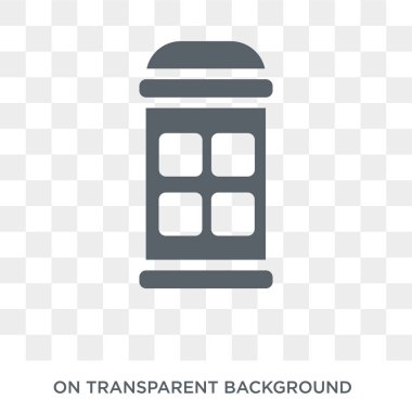 Telefon kulübesi simgesi. Telefon kulübesi tasarım konsepti iletişim koleksiyonundan. Basit öğe vektör çizim şeffaf arka plan üzerinde.