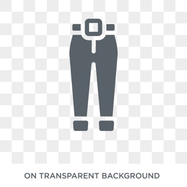 Jean simgesi. Jean tasarım konsepti kıyafetler koleksiyonundan. Basit öğe vektör çizim şeffaf arka plan üzerinde.