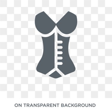 Korse simgesi. Korse tasarım konsepti kıyafetler koleksiyonundan. Basit öğe vektör çizim şeffaf arka plan üzerinde.