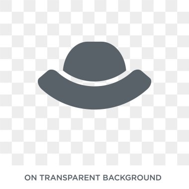 Melon şapka simgesi. Melon şapka tasarım konsepti koleksiyonundan. Basit öğe vektör çizim şeffaf arka plan üzerinde.