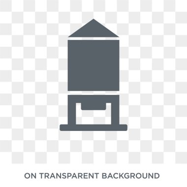 Silo simgesi. Silo tasarım konsepti tarım, tarım ve Bahçe koleksiyonu. Basit öğe vektör çizim şeffaf arka plan üzerinde.