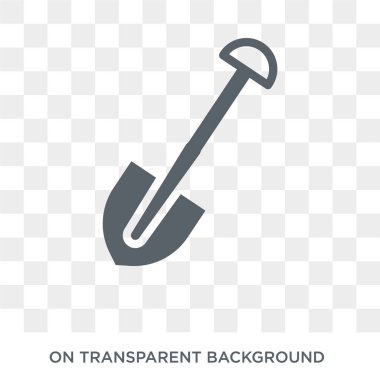 Kürek simgesi. Kürek tasarım konsepti tarım, tarım ve Bahçe koleksiyonu. Basit öğe vektör çizim şeffaf arka plan üzerinde.