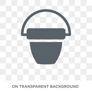 Kova simgesi. Kova tasarım konsepti tarım, tarım ve Bahçe koleksiyonu. Basit öğe vektör çizim şeffaf arka plan üzerinde.