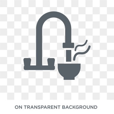 Sıcak su simgesi. Trendy düz vektör toplama temizlik üzerinden saydam arka plan üstünde kutsal kişilerin resmi sıcak su. Yüksek kaliteli dolu sıcak su simge kullanımı için web ve hareket eden