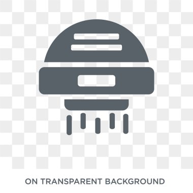 El kurutma makinesi simgesi. Trendy düz vektör el kurutma makinesi simgesi toplama temizlik üzerinden saydam arka plan üzerinde. Yüksek kalite el kurutma makinesi simge kullanımı web ve mobil için dolu