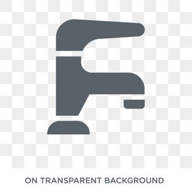 Musluk simgesi. Trendy düz vektör toplama temizlik üzerinden saydam arka plan üstünde kutsal kişilerin resmi musluk. Yüksek kaliteli musluk simge kullanımı web ve mobil için dolu