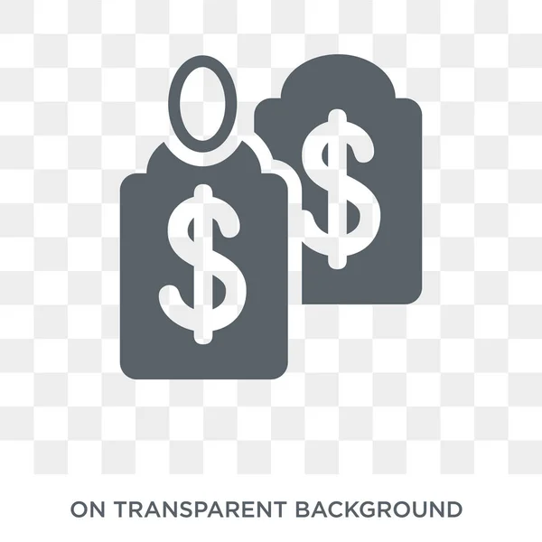 Dollarn Taggningssymbol Trendiga Platt Vektor Dollar Taggningssymbol Transparent Bakgrund Från — Stock vektor