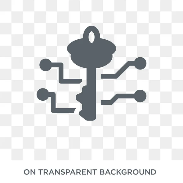 Crypto Key Icoon Trendy Plat Vector Crypto Sleutel Pictogram Transparante — Stockvector