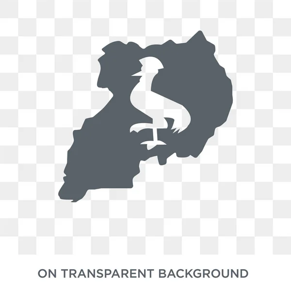 Bandera Uganda Icono Trendy Flat Vector Uganda Flag Icon Transparent — Vector de stock