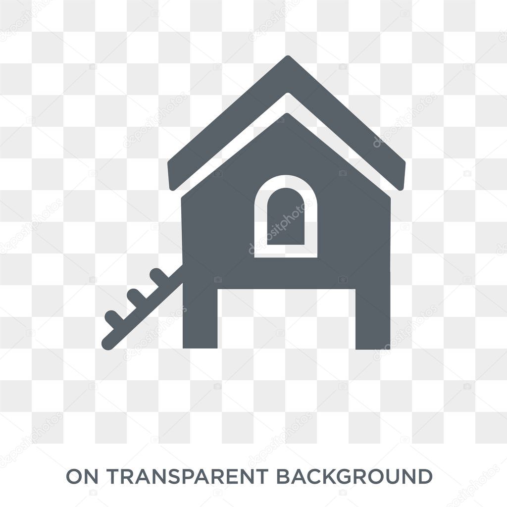 Chicken coop icon. Chicken coop design concept from Agriculture, Farming and Gardening collection. Simple element vector illustration on transparent background.