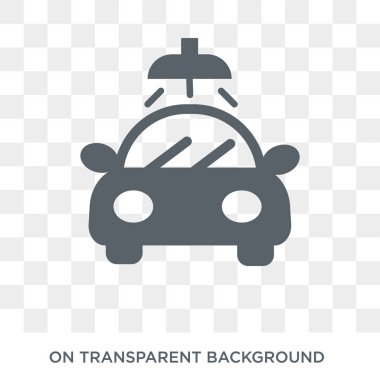 Oto yıkama simgesi. Trendy düz vektör toplama temizlik üzerinden saydam arka plan üstünde kutsal kişilerin resmi araba yıkama. Yüksek kaliteli araba yıkama simge kullanımı için web ve mobil dolu