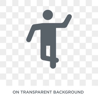 Dansçı simgesi. Circus koleksiyonundan dansçı tasarım konsepti. Saydam arka planda basit eleman vektör çizimi.