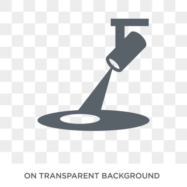 Spotlight simgesi. Cinema koleksiyonundan saydam arka plan üzerinde trendy düz vektör Spotlight simgesi. Web ve mobil cihazlar için yüksek kaliteli dolgulu Spotlight sembolü kullanımı