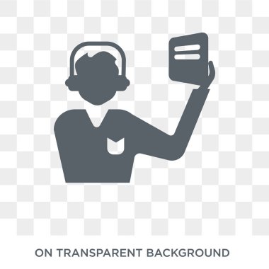 yapımcı simgesi. Cinema koleksiyonundan saydam arka plan üzerinde trendy düz vektör yapımcı simgesi. Web ve mobil cihazlar için yüksek kaliteli dolgulu üretici sembolü kullanımı