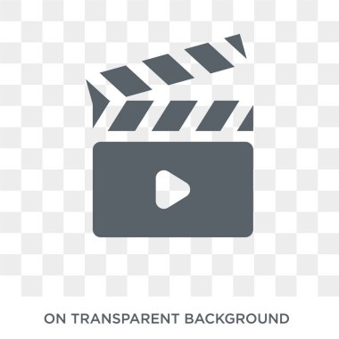 sinema flapper simgesi. Sinema koleksiyonundan şeffaf arka plan üzerinde Trendy düz vektör sinema flapper simgesi. Web ve mobil cihazlar için yüksek kaliteli dolu sinema flapper sembol kullanımı