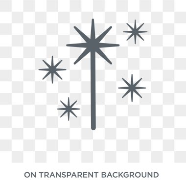 Kıvılcım simgesi. Noel koleksiyonundan Sparkler tasarım konsepti. Saydam arka planda basit eleman vektör çizimi.