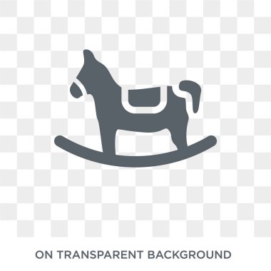 Sallanan at simgesi. Noel koleksiyonundan sallanan at tasarımı konsepti. Saydam arka planda basit eleman vektör çizimi.