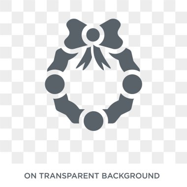 Christmas wreath icon. Christmas wreath design concept from Christmas collection. Simple element vector illustration on transparent background.