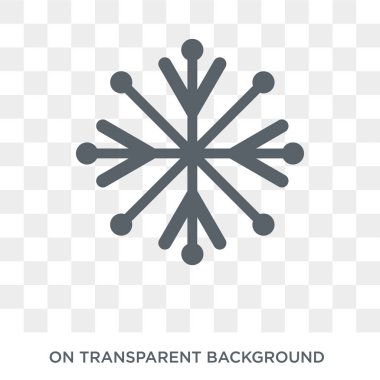 Noel kar tanesi ikonu. Noel koleksiyonundan Noel kar tanesi tasarımı konsepti. Şeffaf arkaplanda basit element vektör çizimi.