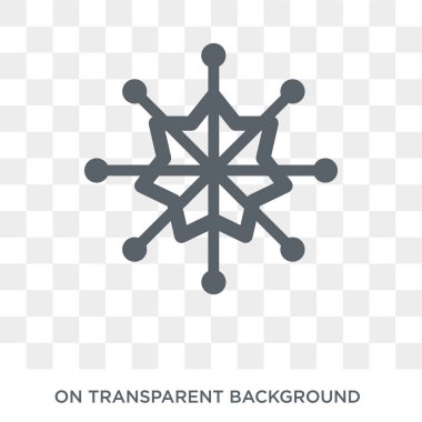 Noel kar tanesi ikonu. Noel koleksiyonundan Noel kar tanesi tasarımı konsepti. Şeffaf arkaplanda basit element vektör çizimi.