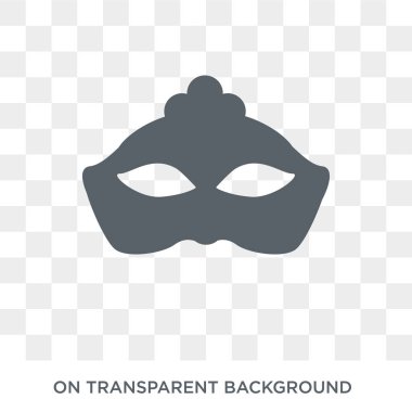 Noel maske simgesi. Noel maskesi tasarım konsepti Noel koleksiyonundan. Basit öğe vektör çizim şeffaf arka plan üzerinde.