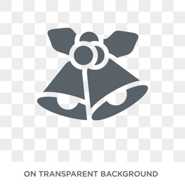 Çan simgesi. Noel koleksiyonundan Bells tasarım konsepti. Saydam arka planda basit eleman vektör çizimi.