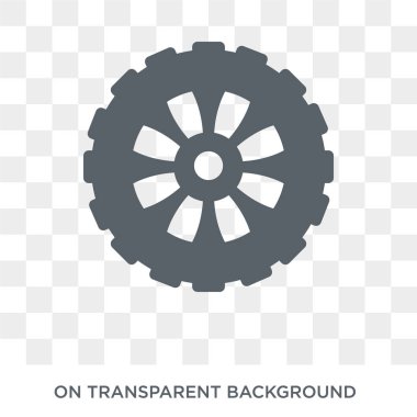 araba yedek tekerlek simgesi. Araba stepne tasarım konsepti araba parçaları koleksiyonundan. Basit öğe vektör çizim şeffaf arka plan üzerinde.